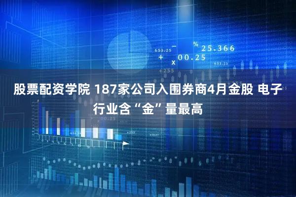 股票配资学院 187家公司入围券商4月金股 电子行业含“金”量最高