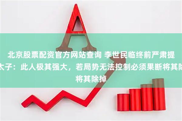 北京股票配资官方网站查询 李世民临终前严肃提醒太子：此人极其强大，若局势无法控制必须果断将其除掉